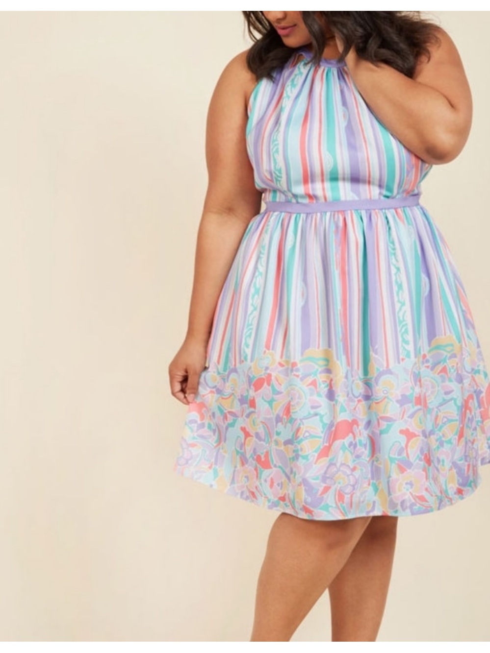 Modcloth Behold the Blogger Striped Floral Dress Size 4X